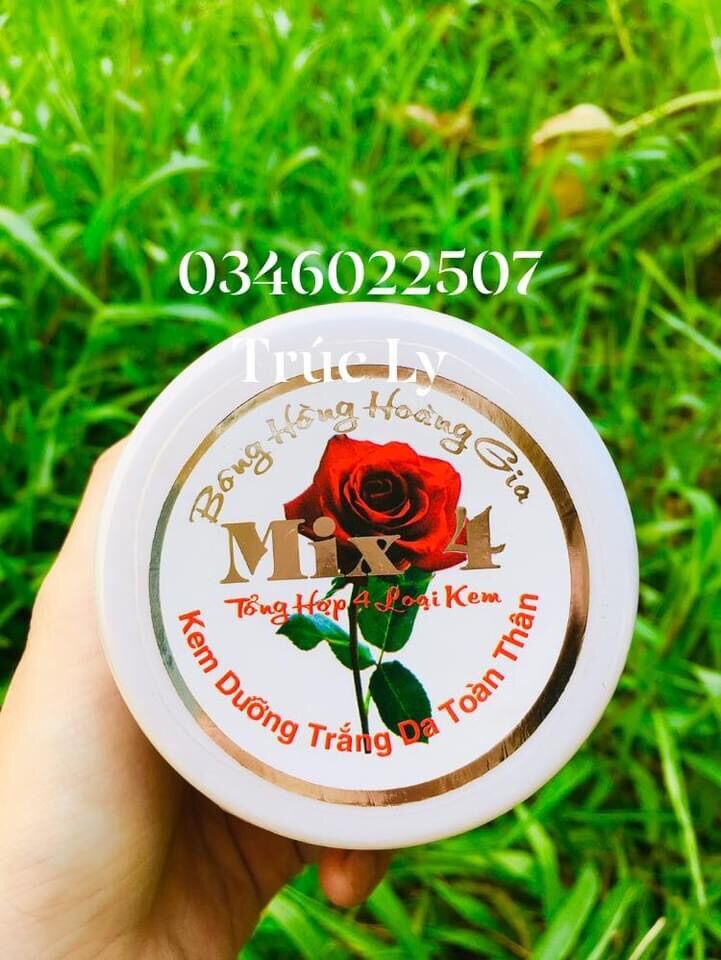 Kem Mix 4 Bông Hồng Hoàng Gia trắng da toàn thân hộp 60gram Chính hãng
