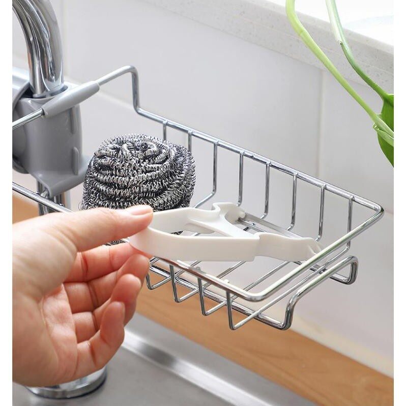 giá/kệ inox cài vòi rửa bát