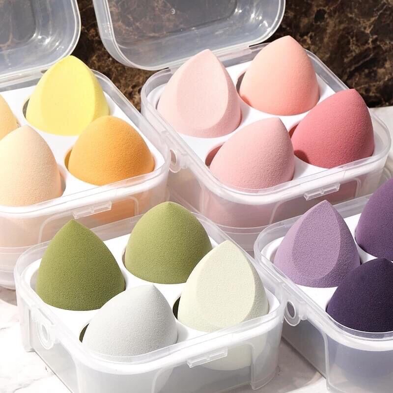 Mút trang điểm tán kem nền chuyên nghiệp - set 4 mút