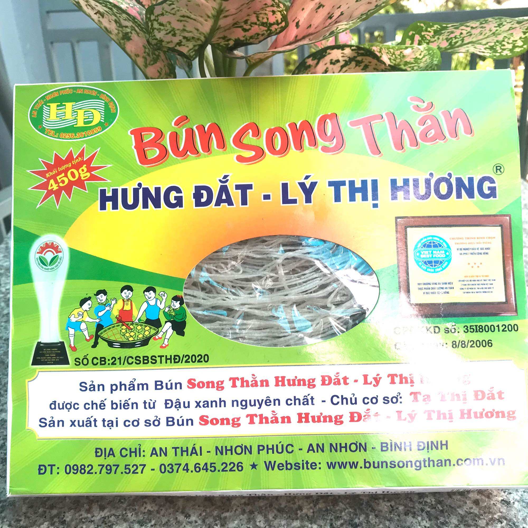 Bún song thằn hộp 450g làm từ đậu xanh nguyên chất đặc sản tiến vua xưa- BigLove