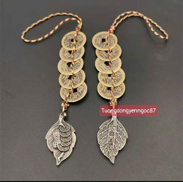 Móc khoá đồng xu ngũ đế may mắn