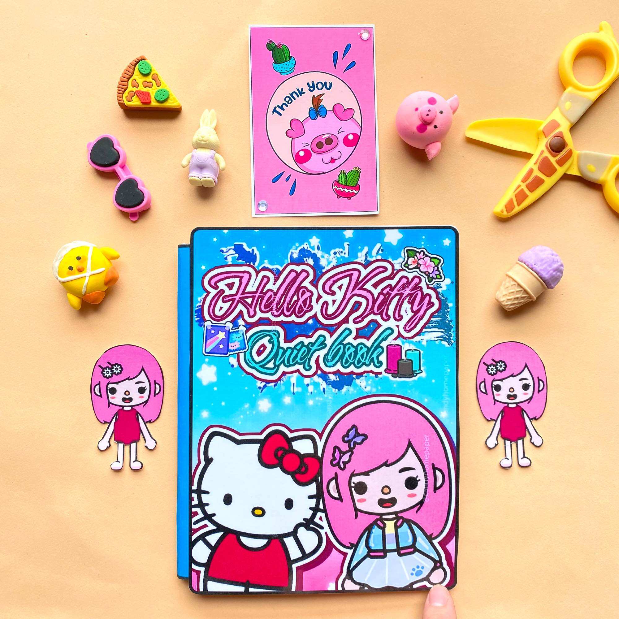 Ngôi nhà Hellokitty - Búp bê giấy