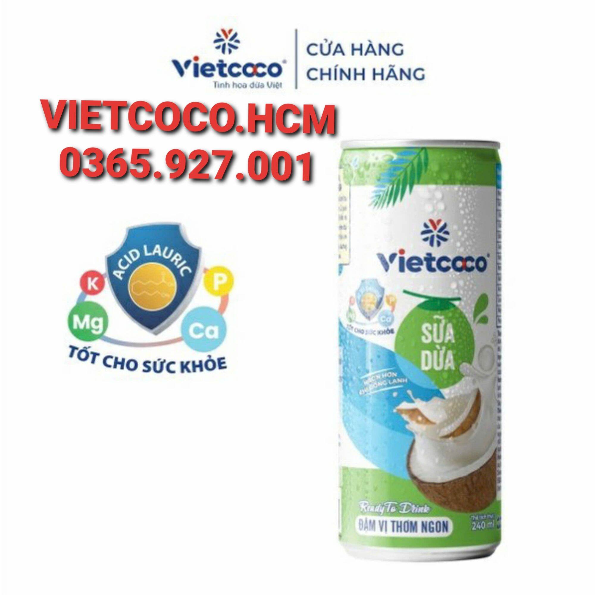1 Lốc 6 lon sữa dừa Vietcoco, Date mới (240ml/lon)
