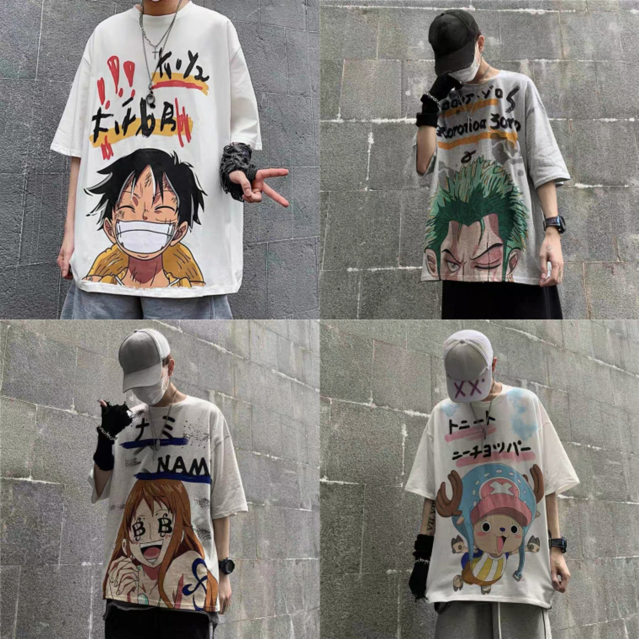 Trang Phục Cặp Đôi Tay Lửng Học Sinh Solon Nami Hoạt Hình Chopper Thương Hiệu Sành Điệu Brock 20 Cộc Tay Luffy One Piece