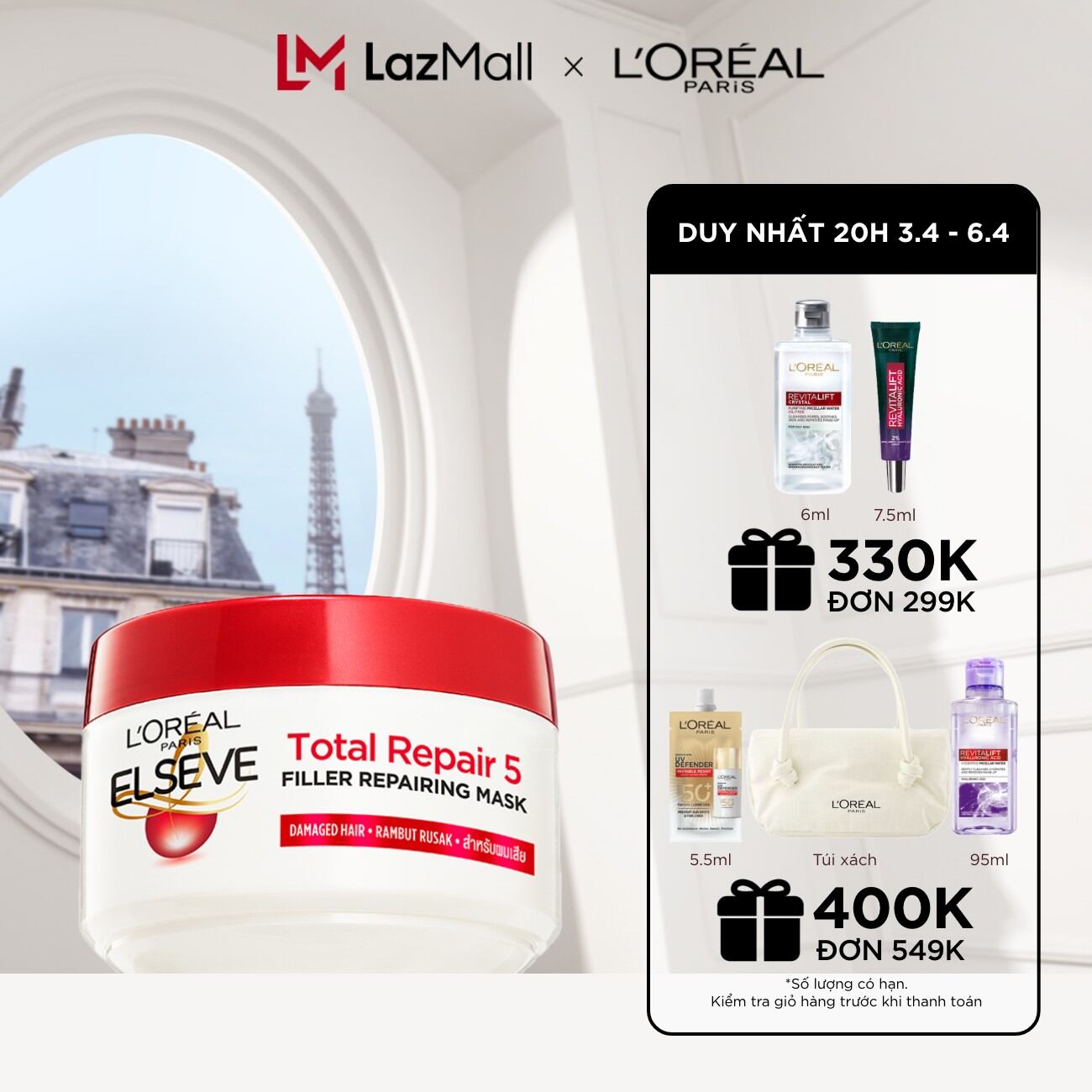Kem ủ phục hồi tóc L'Oréal Paris Total Repair 5 200ml