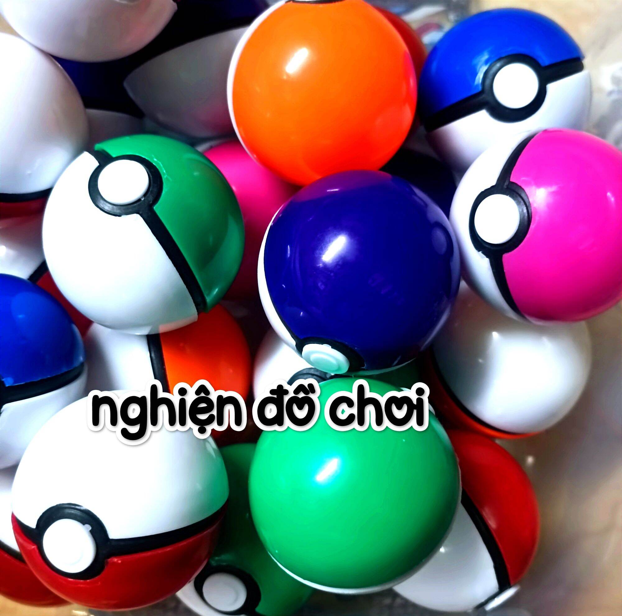 Combo 5 quả cầu pokemon size lớn 5cm bằng nhựa.