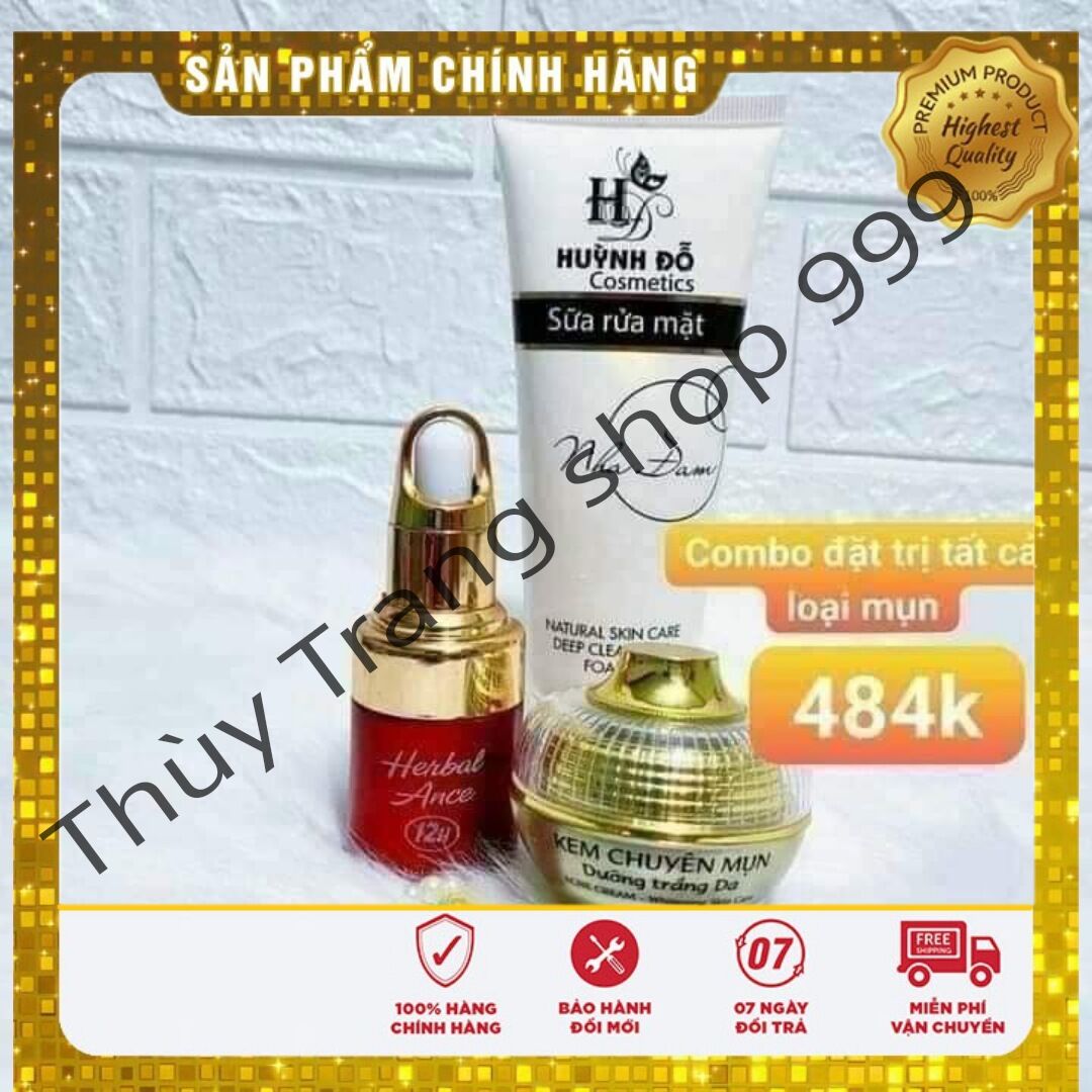 [KÈM QUÀ] Combo kem chuyên mụn Huỳnh Đỗ, xóa mụn tận gốc, da trắng rạng ngời