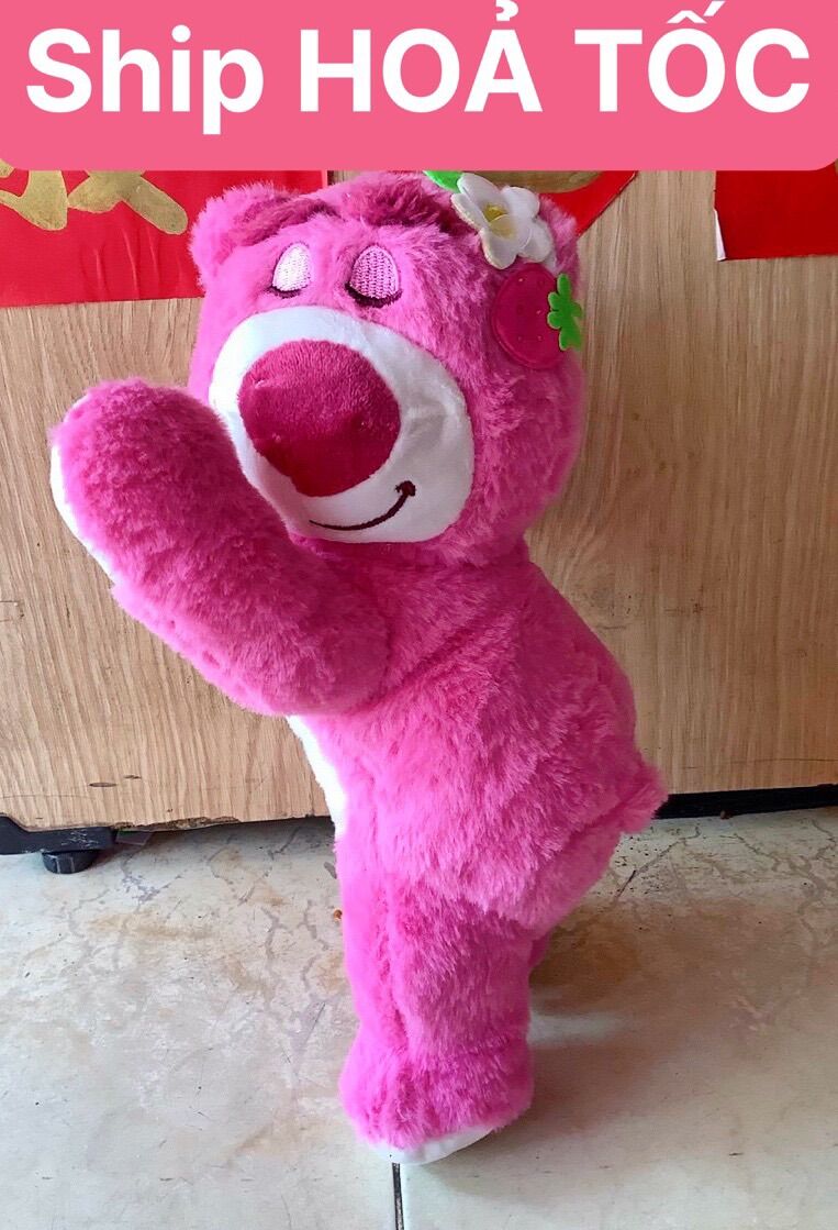 Gấu dâu lotso nằm ngũ 27cm cao cấp-lông mịn