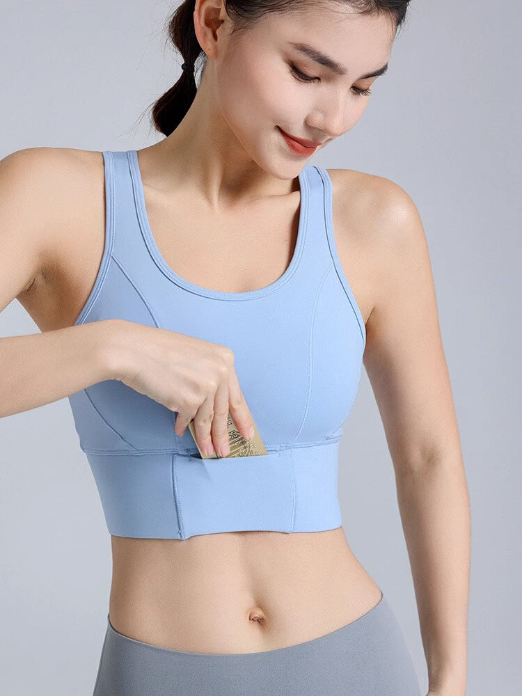 Chống Sốc Cường Độ Cao Nữ Áo Ngực Thể Thao Chạy Bộ Áo Hai Dây Phong Cách Tập Thể Dục Áo Trở Lại Rỗng Ra Thiết Kế Yoga Chống Chảy Xệ Áo Tank Top