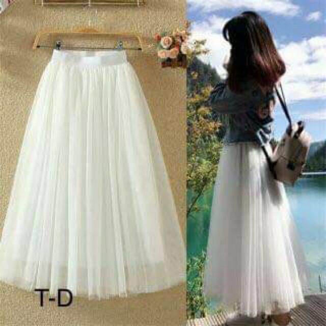 Xưởng may chân váy voan, chân váy maxi, hai màu đen, trắng,dễ phối đồ, đi làm, đi chơi