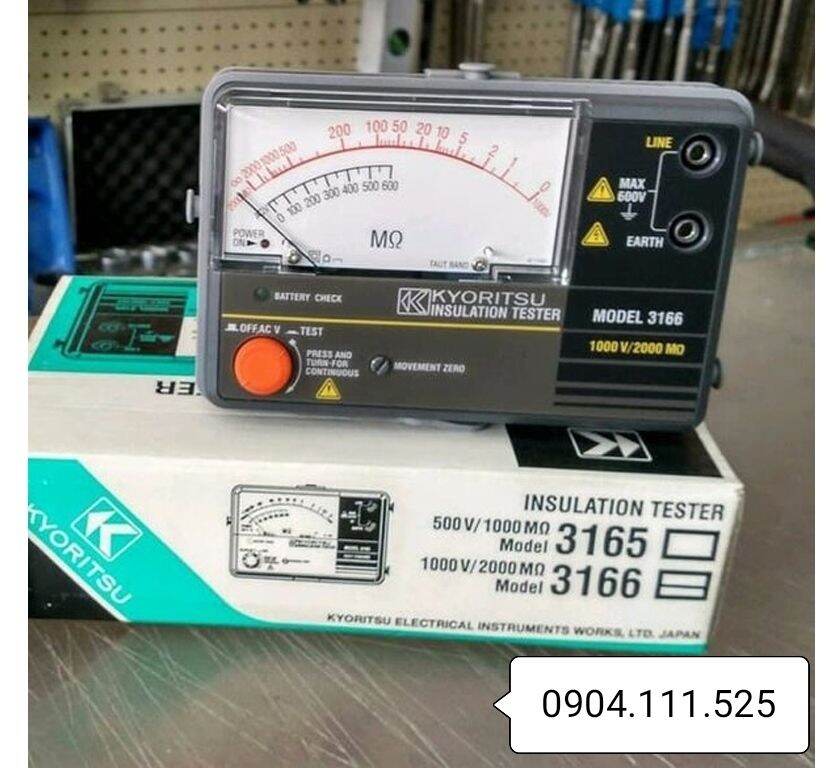 [HCM]Đồng hồ đo điện trở cách điện (Mêgôm mét) KYORITSU 3166 (1000V/2000MΩ)