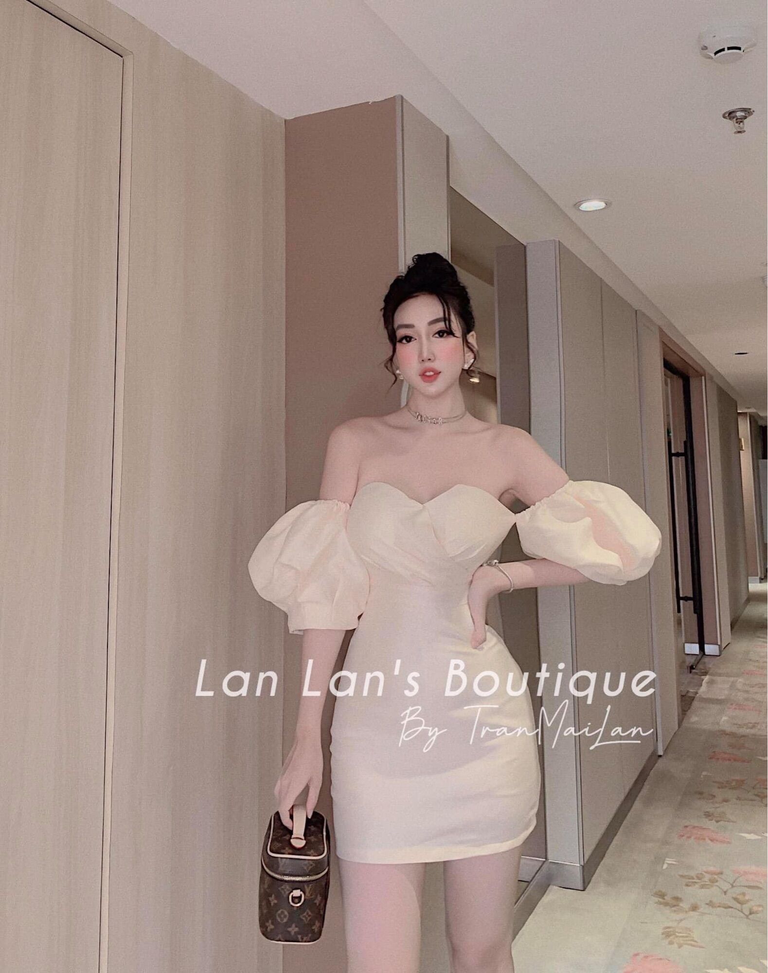Đầm trễ vai cho nữ dự tiệc cao cấp