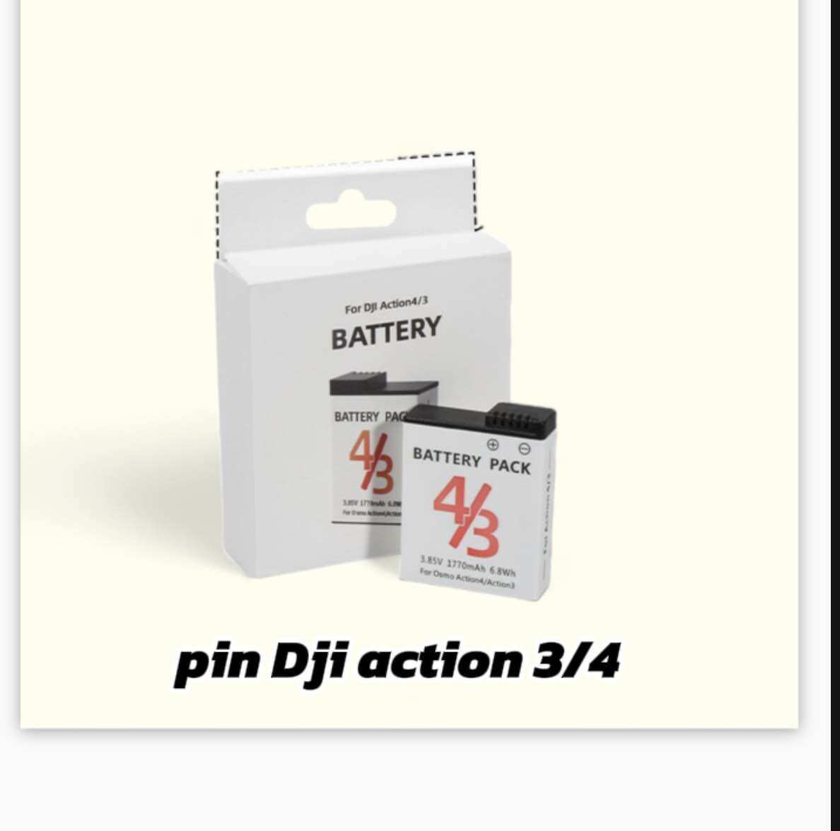 Pin dji action 3/4 mẫu mới dung lượng lớn pin for dji 3/4