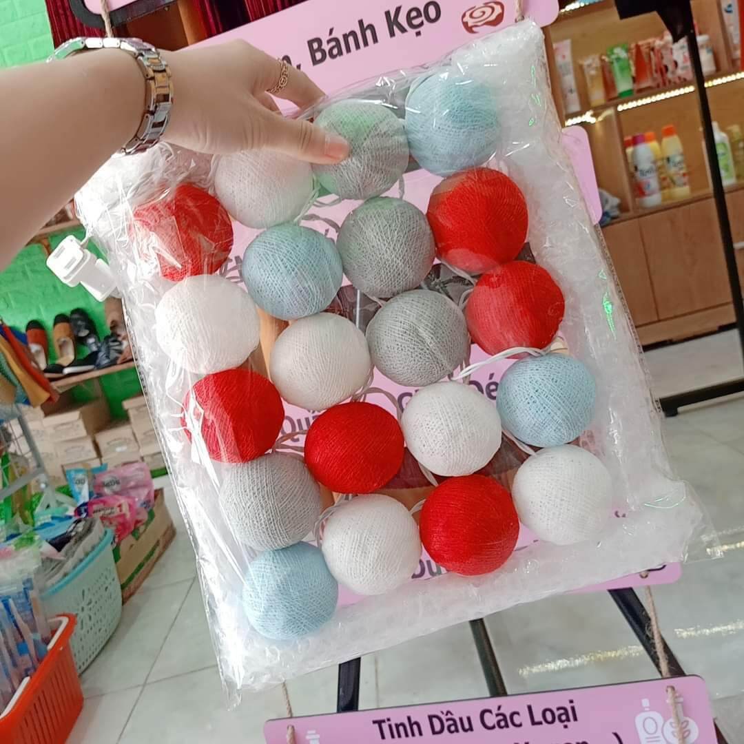 ĐÈN MÂY COTTON THÁI LAN - DÂY 20 BÓNG