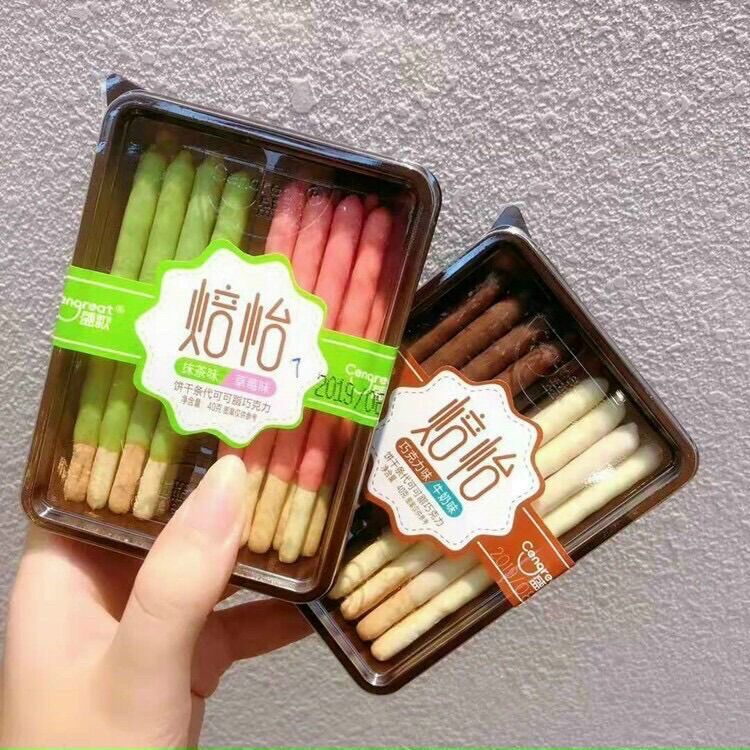 Bánh que vị Matcha / Socola / Việt quất / Bơ sữa / Dâu tây khay 40gr
