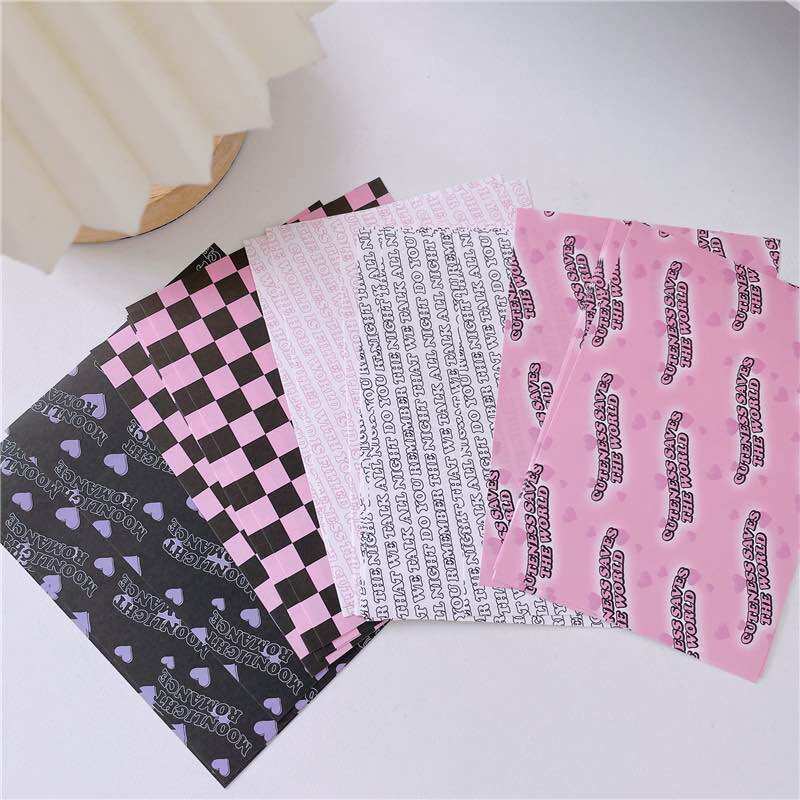 GIẤY NỀN BACKGROUND SIZE A5 NHÉT TOPLOADER, SHEET BINDER TRANG TRÍ DÁN TƯỜNG KPOP RETRO