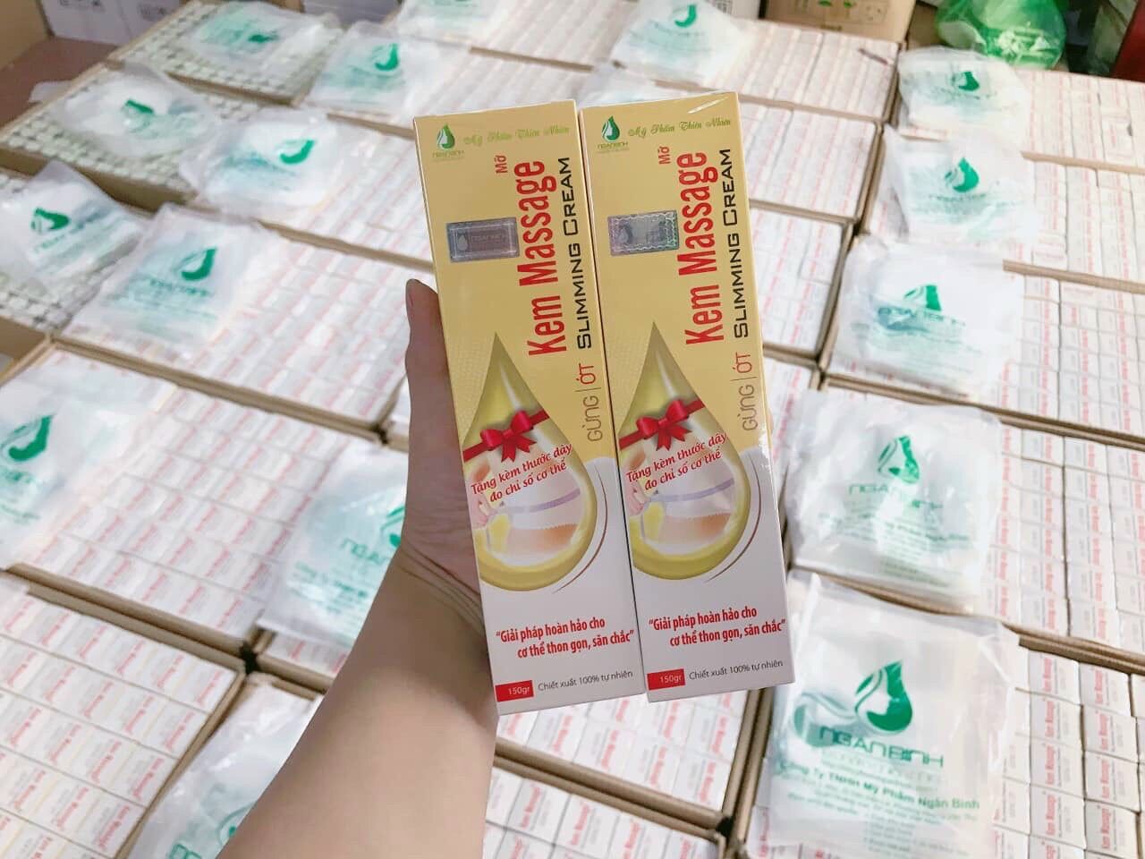 Kem tan mỡ ngân bình mãu mới 2021 - kem tan mỡ massage gừng ớt ngân bình 150gr
