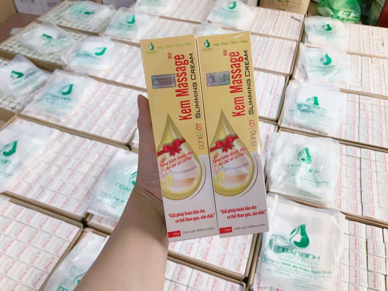 Kem tan mỡ Ngân Bình Mãu mới 2021 - Kem tan mỡ massage gừng ớt Ngân Bình 150gr