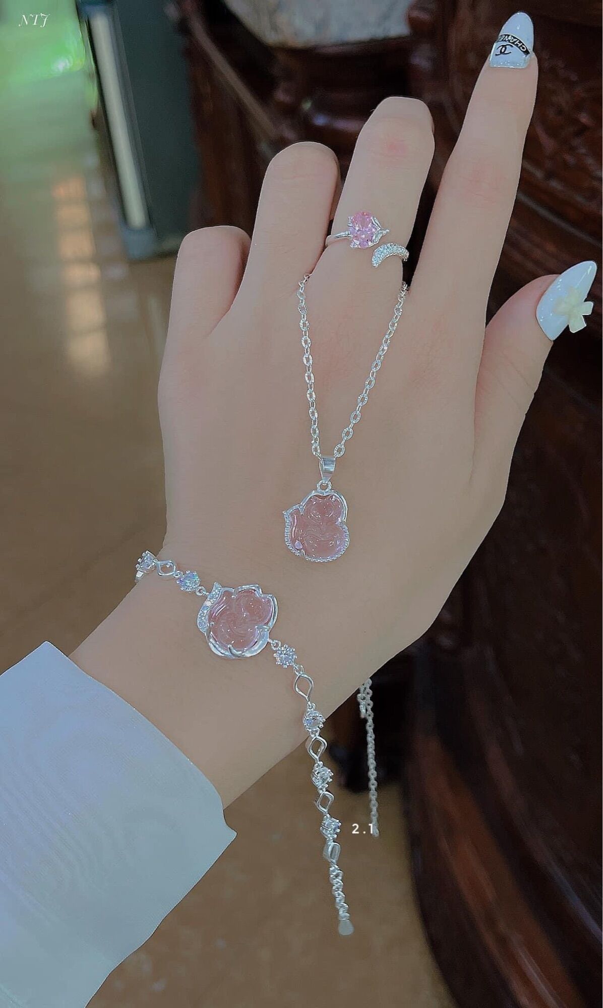 Set Hồ Ly Đá Bọc Bạc Chuẩn