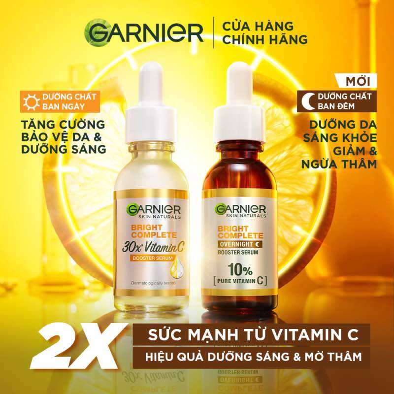 Dưỡng chất Vitamin C Ngày & Đêm Garnier dưỡng sáng da