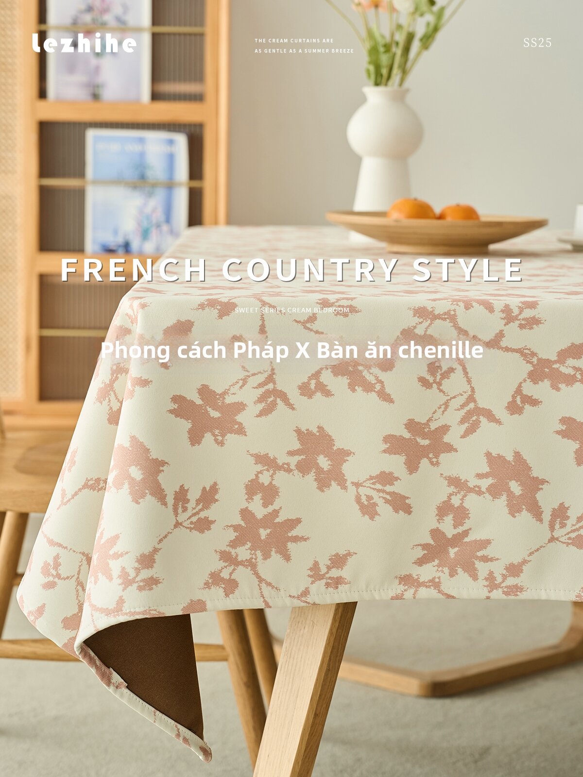French Rustic Style Easy Clean and Dustproof Tablecloth Giá  600,000 Đồng*Miễn phí vận chuyển