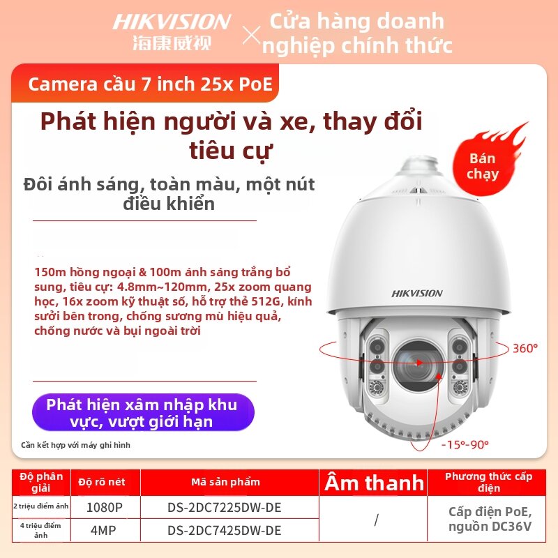 Hikvision | Camera Dome Quay 360 Độ Tốc Độ Cao Dành Cho Ngoài Trời