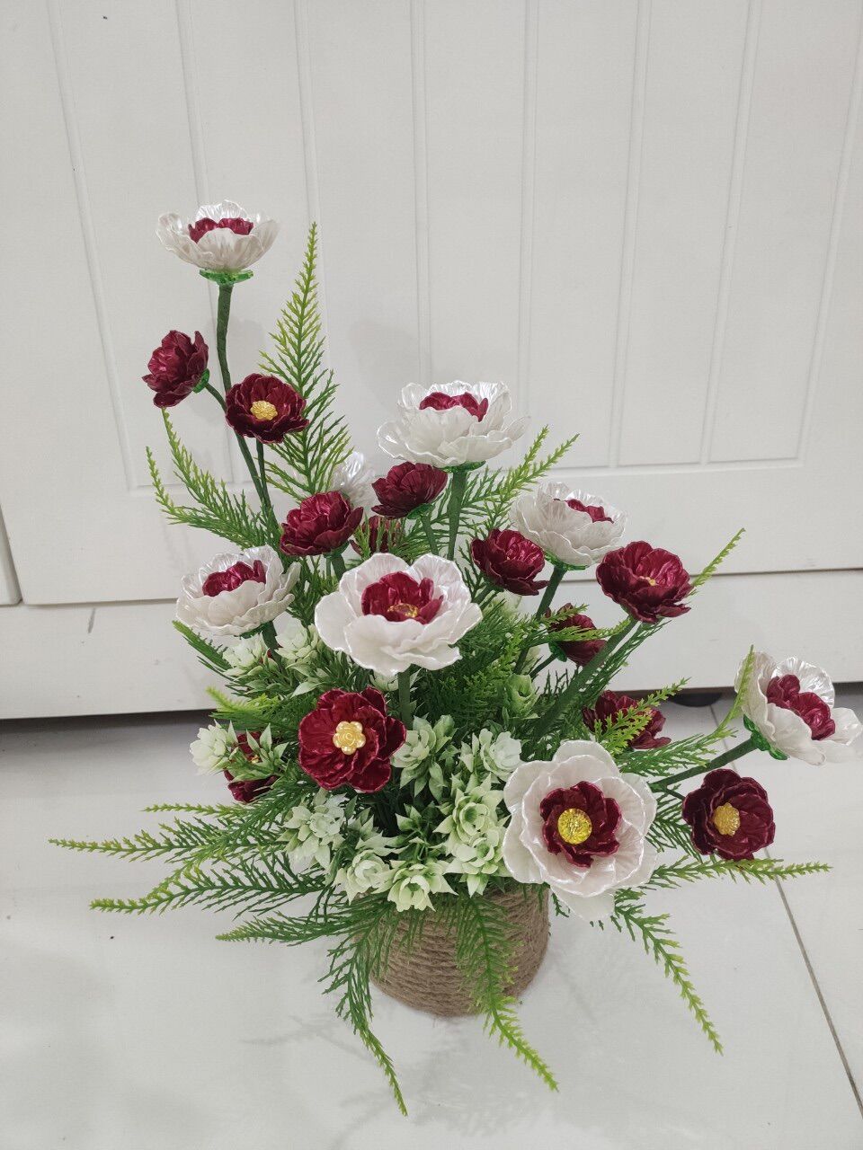 Chậu hoa pha lê để bàn cao 35cm