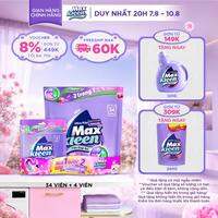 [TĂNG 4 VIÊN, GIÁ KHÔNG ĐỔI] Túi Viên Giặt Xả MaxKleen Hương Nước Hoa Huyền Diệu (Túi 34+4 Viên)