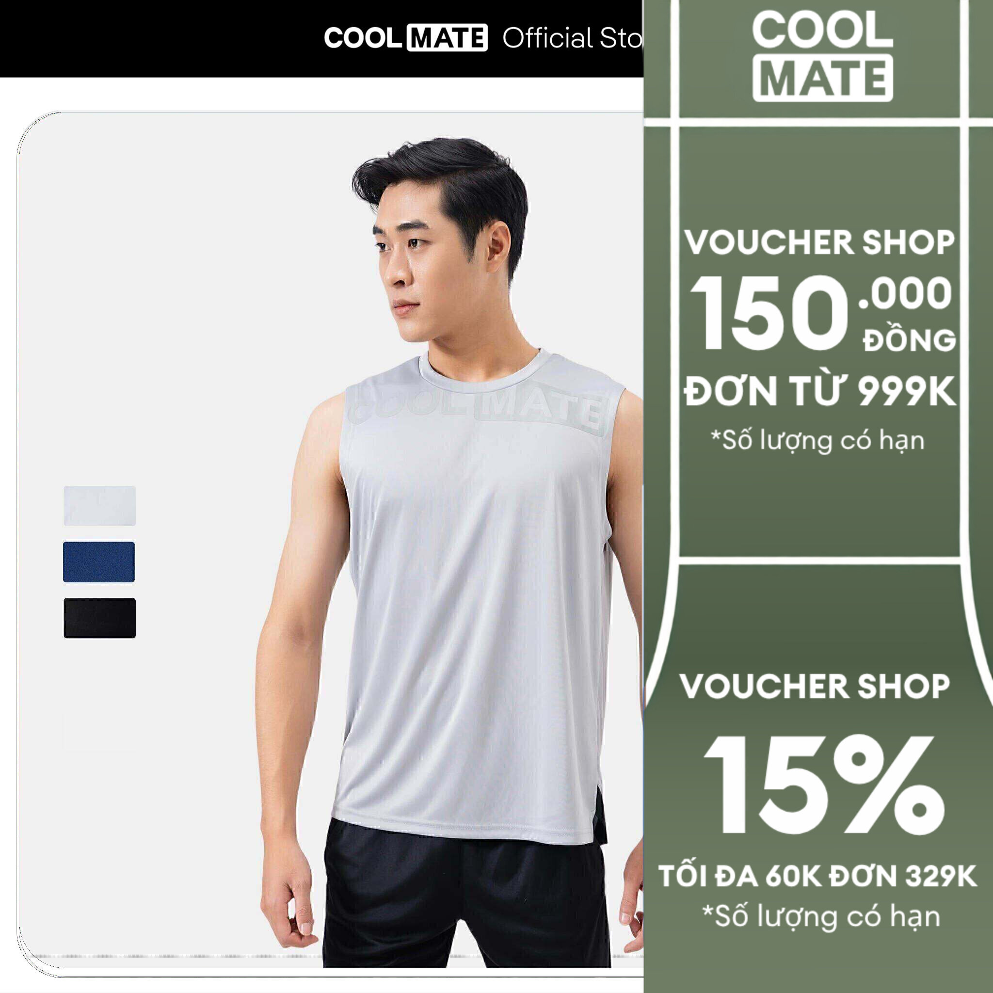 [GIÁ TỐT][OUTLET - KHÔNG ĐỔI TRẢ]Áo Tanktop thể thao Active logo co giãn, thấm hút, nhanh khô - Coolmate