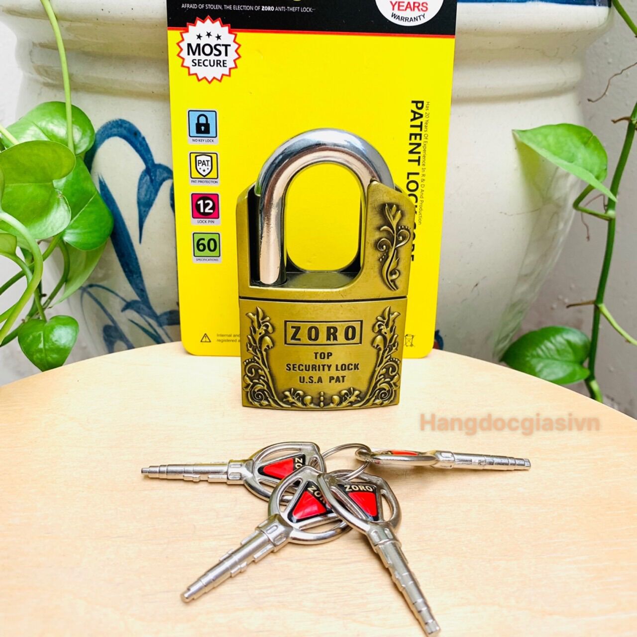Ổ khoá bấm ZORO 6 phân chống cắt chìa đạn cao cấp