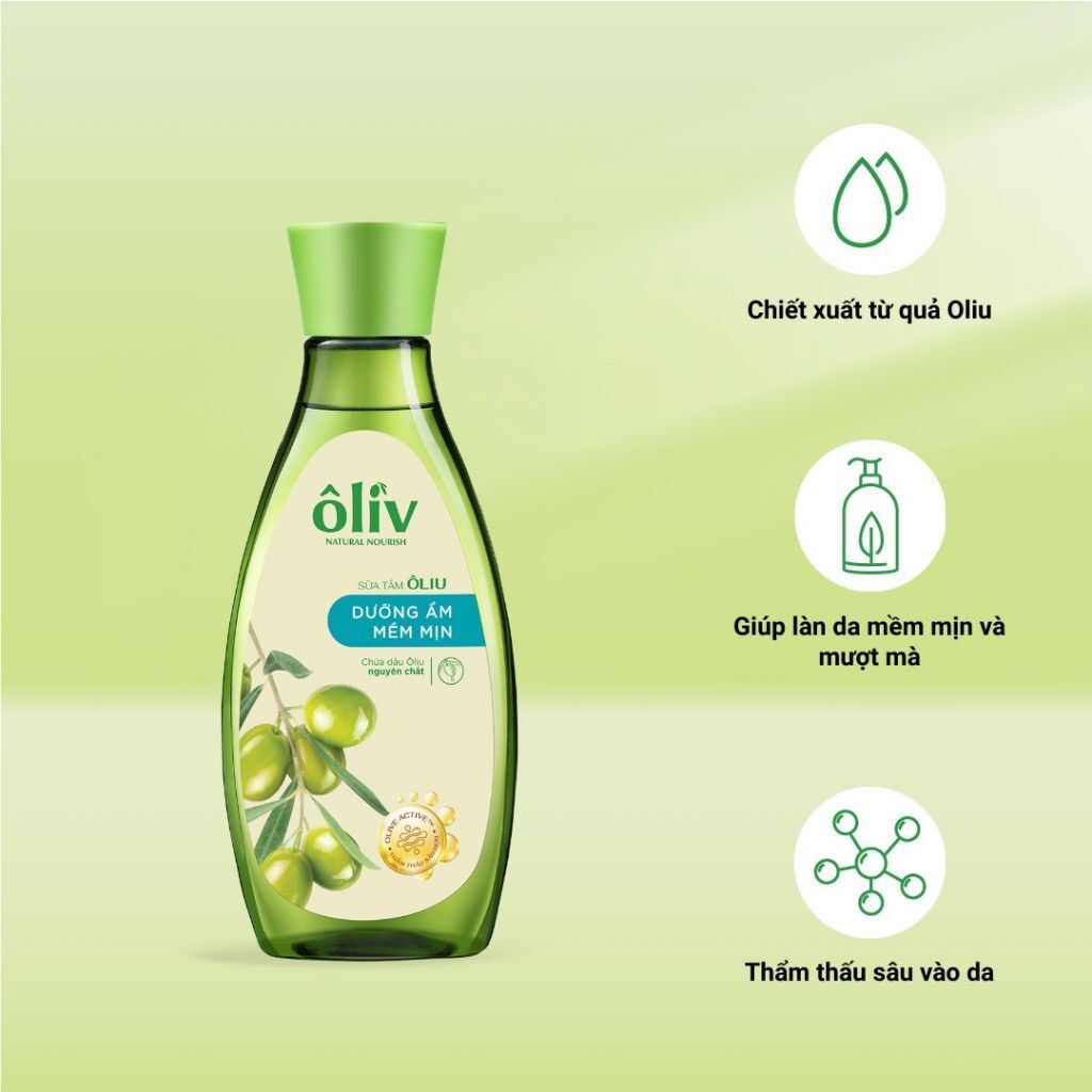 Sữa tắm ôliv sáng da, mềm mịn và sạch khuẩn 250ml