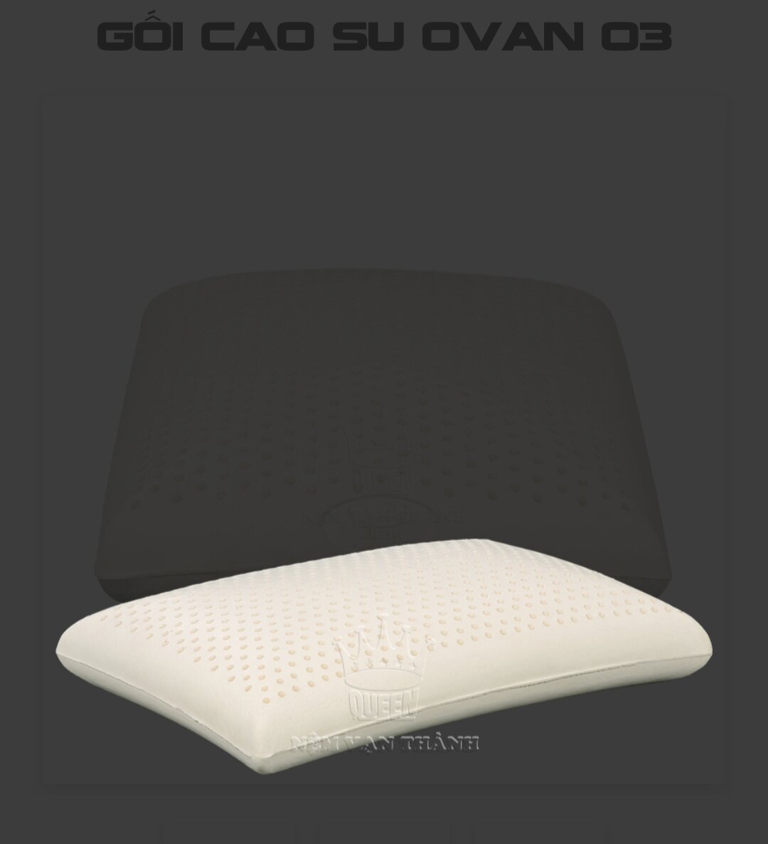 Gối cao su vạn thành oval 40x60x13cm