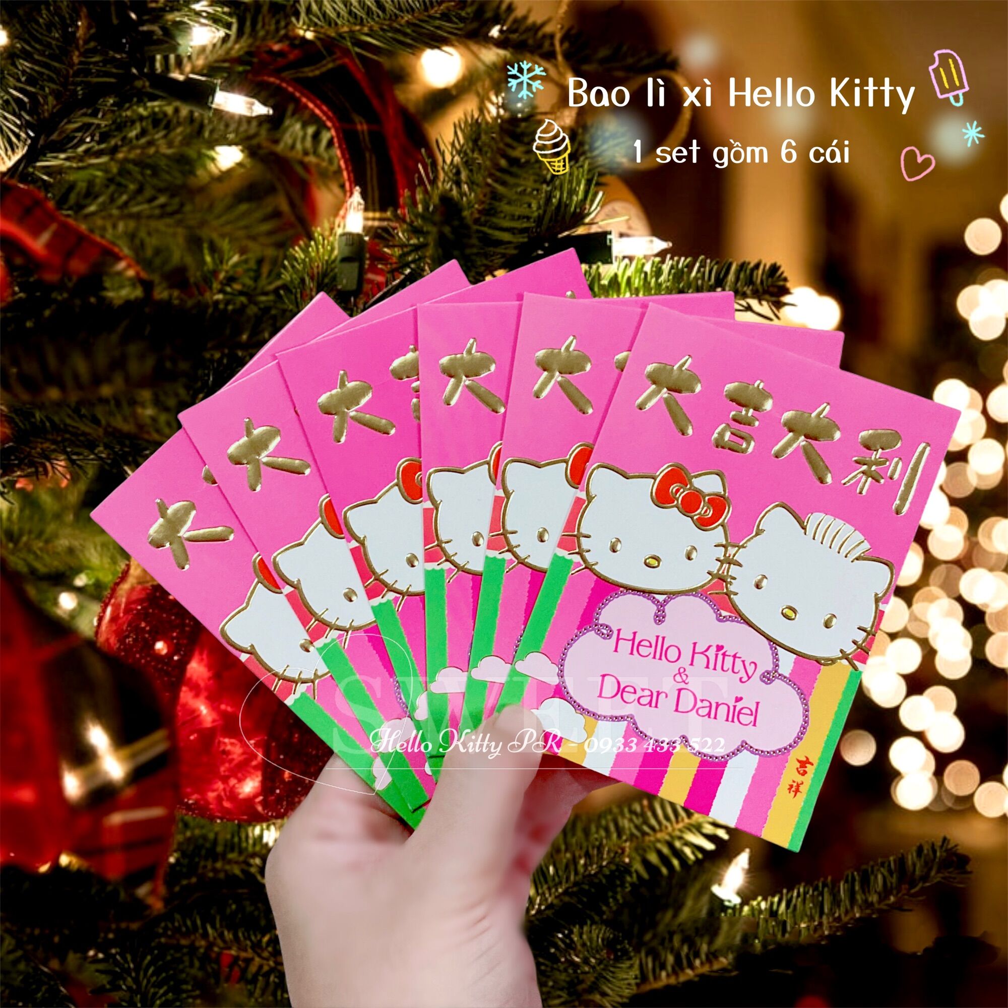 Set 6 bao lì xì Hello Kitty