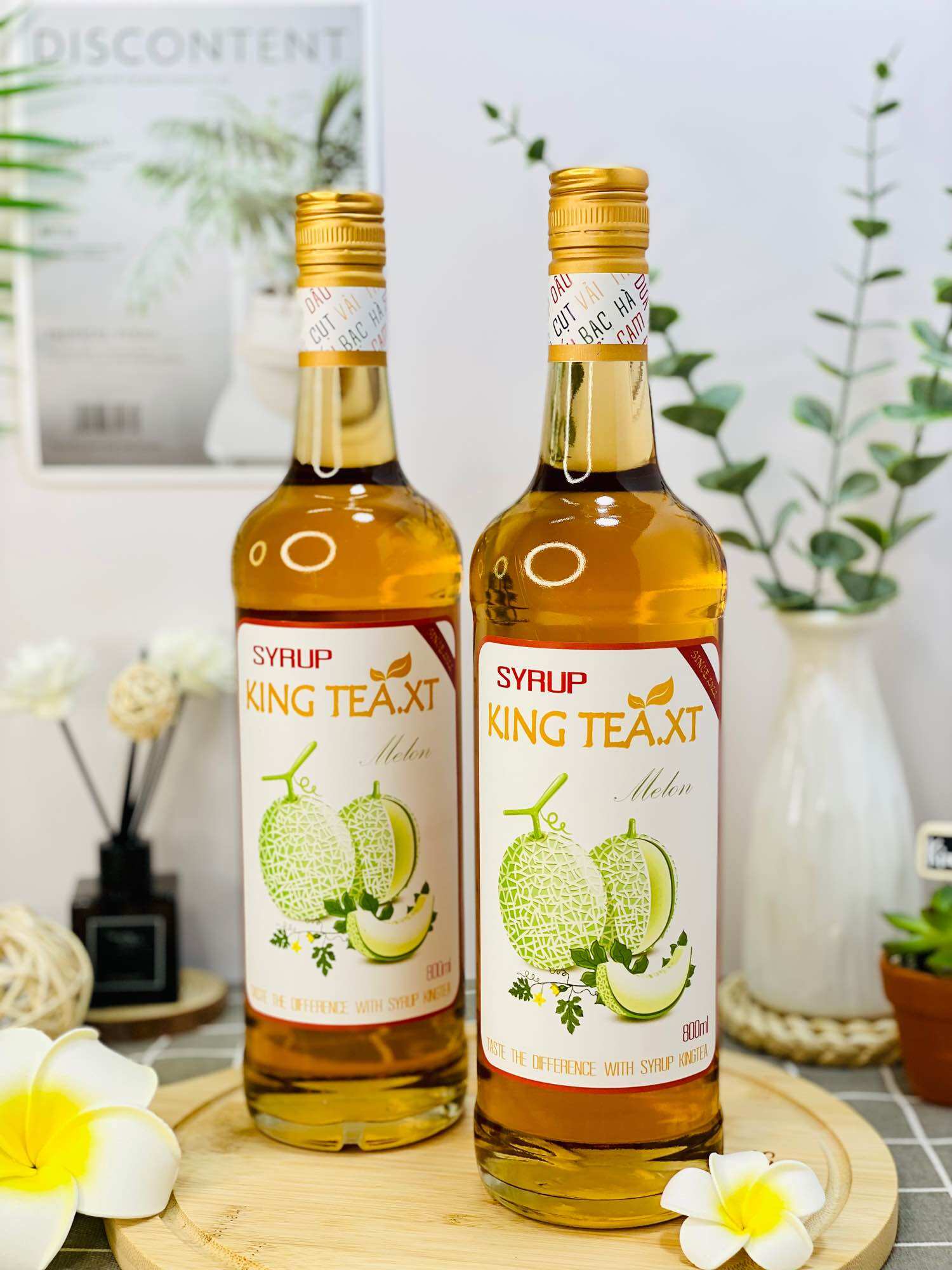 Syrup Dưa Lưới KINGTEA.XT(Syrup Melon)-Chai Thủy Tinh 800ml