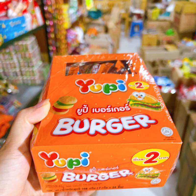 Hộp 24 chiếc kẹo dẻo hamberger yupi siêu ngon
