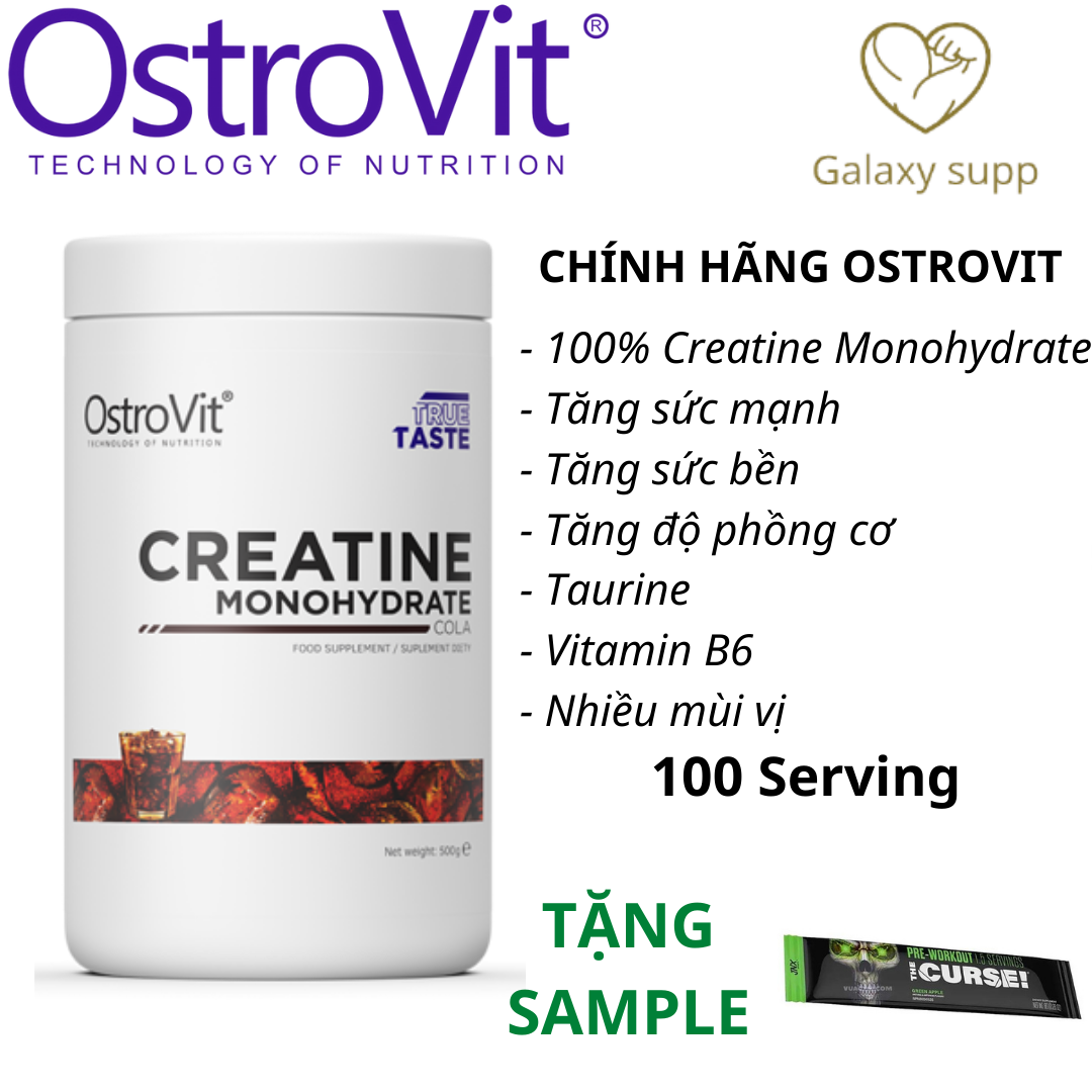 Ostrovit Creatine Monohydrate Tăng Cơ Tăng Sức Mạnh 100 Serving
