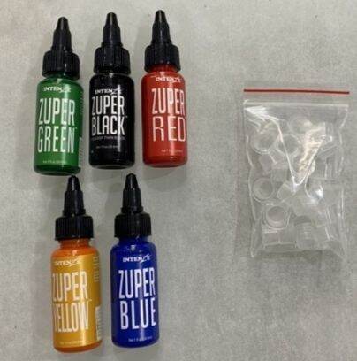 Mực xăm trung cấp mầu 30ml Zuper ( com bo 5 màu)l