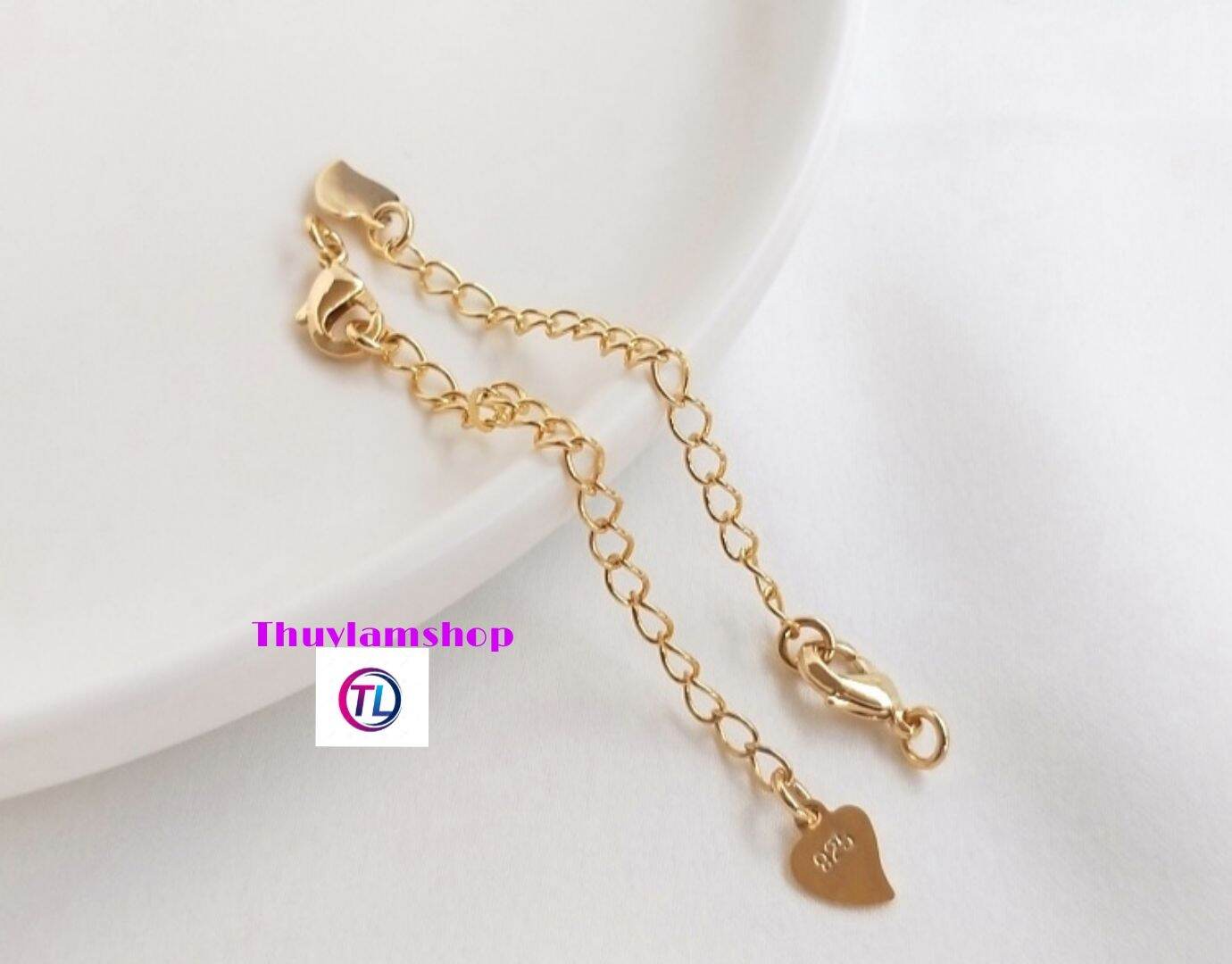 Charm dây xích tăng đơ bạc 925 xi vàng cao cấp làm khóa vòng