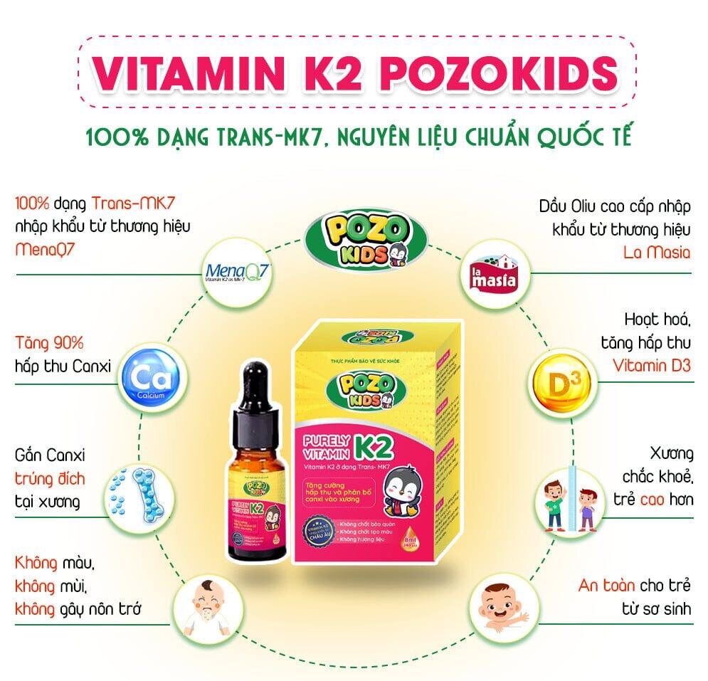 Vitamin K2 Tinh Khiết Pozo Kids Nguyên Liệu Nhập Khẩu Châu Âu - Health & Wellness