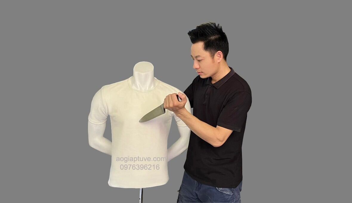 Áo giáp vải chống dao ngắn tay