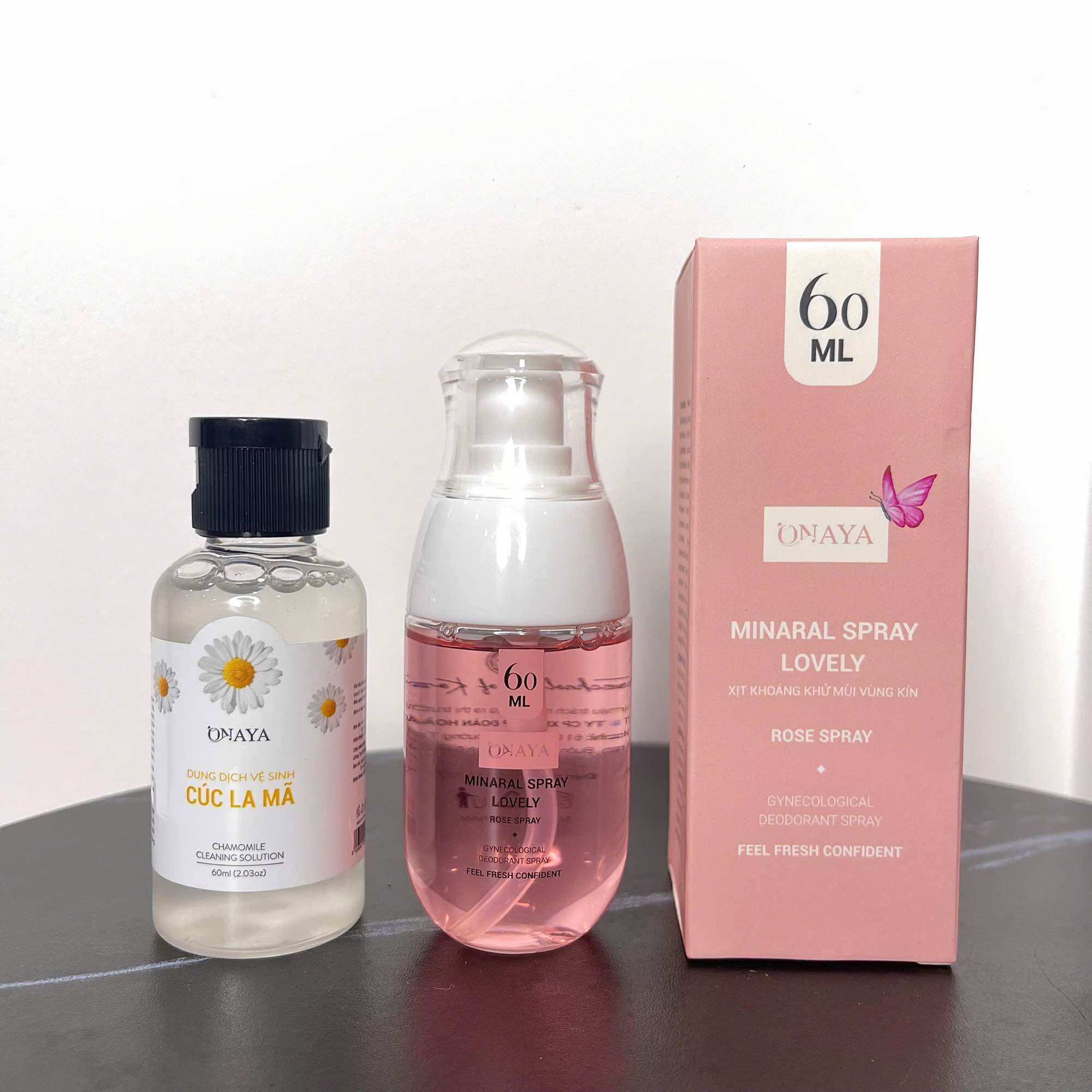 MUA 1 ĐƯỢC 2 xịt khoáng vùng kín Onaya chính hãng + dung dịch vệ sinh cúc la mã