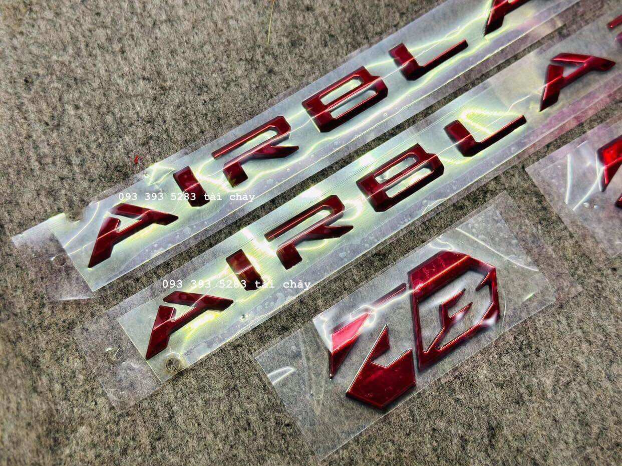 [ 1 COMBO ] ( CÓ BÁN LẺ ) TEM NỔI AIR BLADE ĐỎ + LOGO AB ĐỎ DÁN ỐP SƯỜN / CÁNH BỬNG