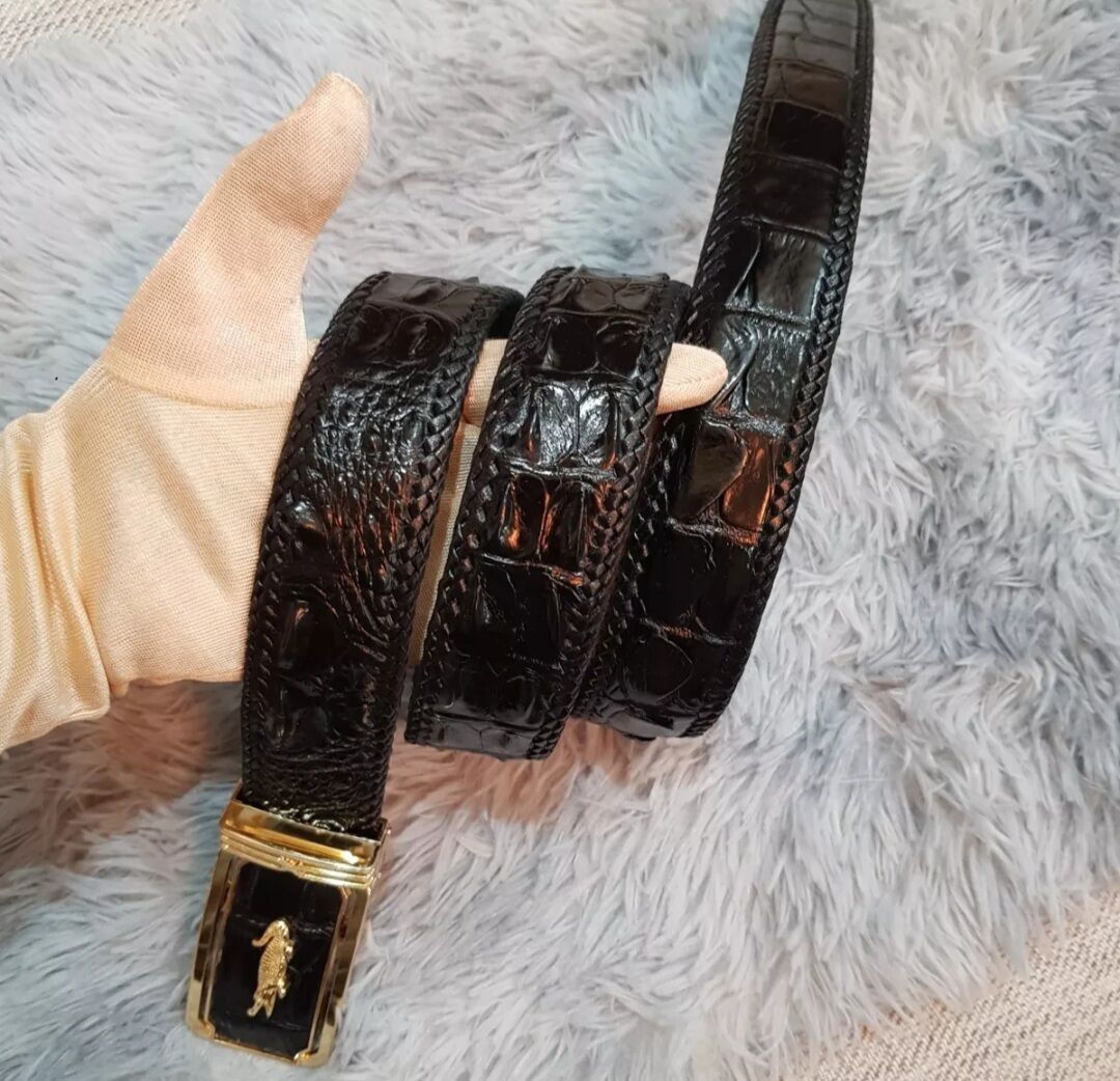 Dây lưng liền gù lưng cá sấu (bản đan) rộng 4.0cm