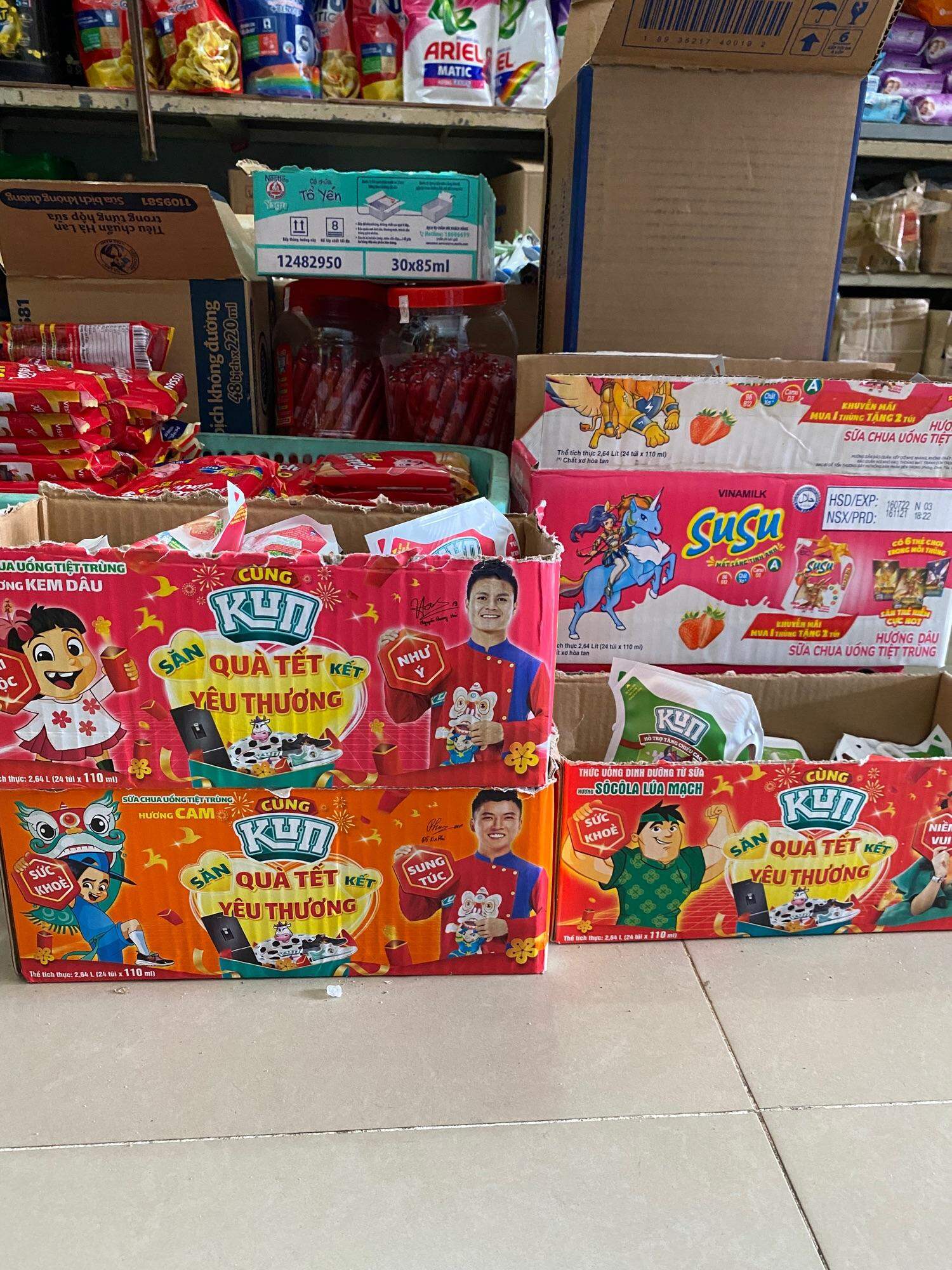 1 THÙNG SỮA KUN Túi 24 Gói Vị Dâu/Nho/Socola Lúa Mạch. (Inbox để chọn vị ạ)