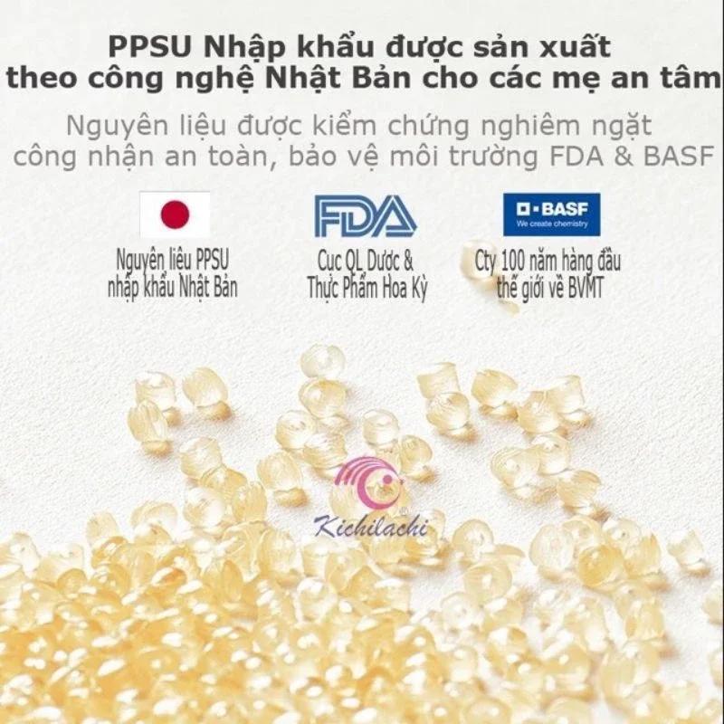 Bình sữa kichilachi 270ml cổ hẹp cho bé [Tặng kèm núm ti]