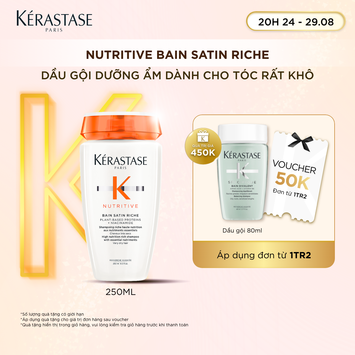 Dầu gội dành cho tóc khô Kérastase Nutritive Bain Satin/Riche 250ml/500ml