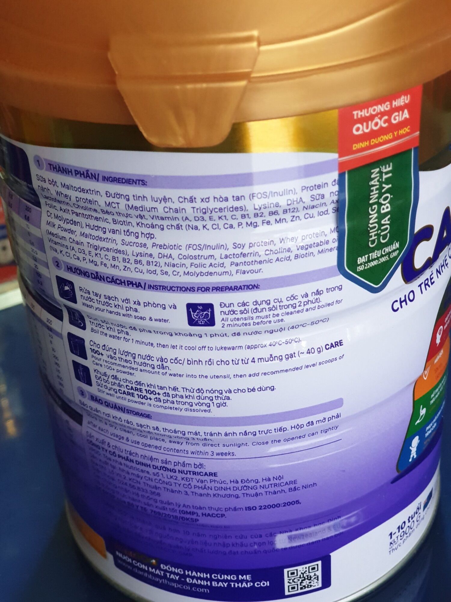 Sữa NutriCare Care 100+ (900g) Date mới