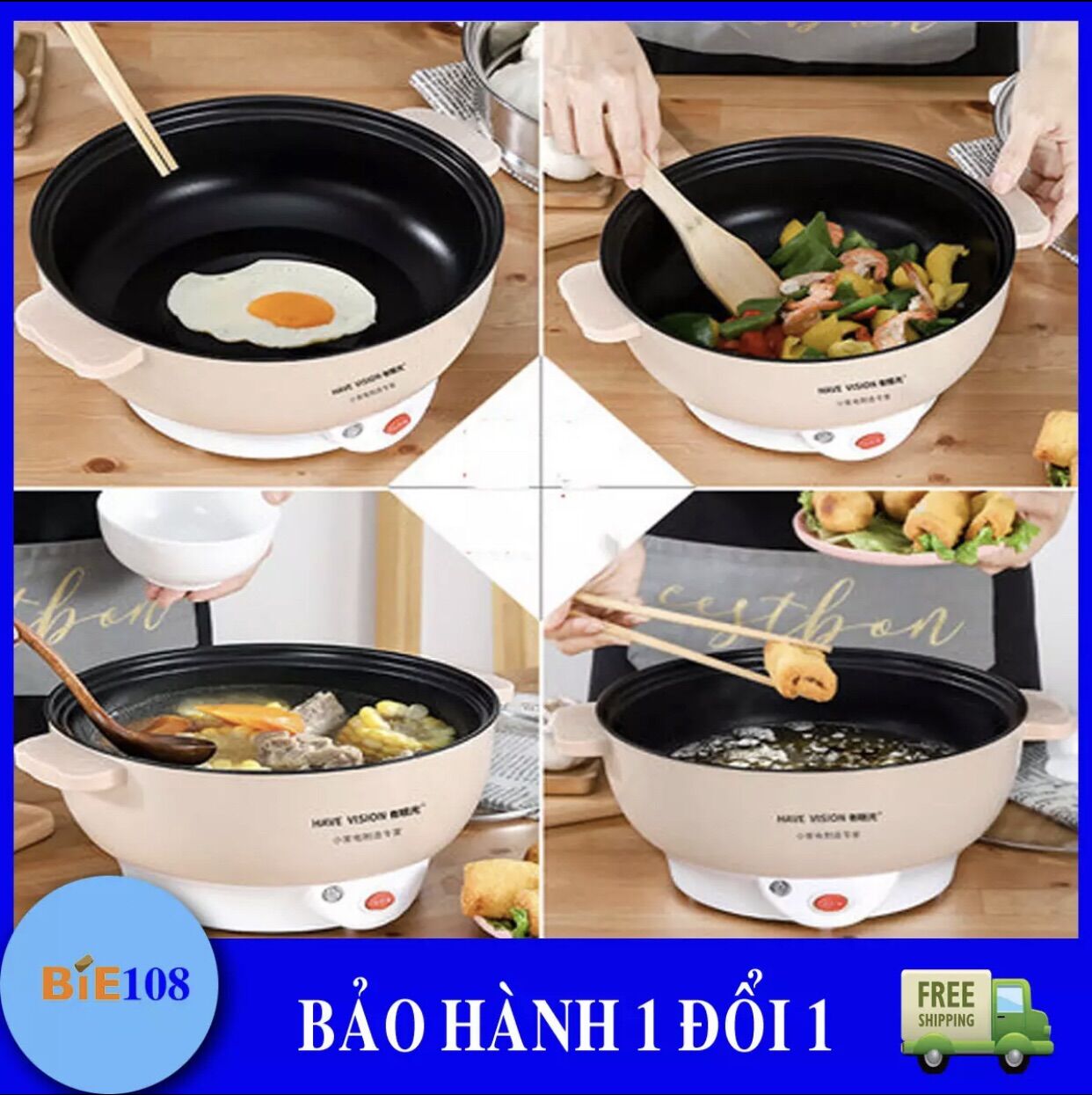 [HCM]Nồi lẩu điện đa năng .Tặng 5 Món Kèm Theo .Bảo Hành 1 đổi 1 bán bởi Bie108