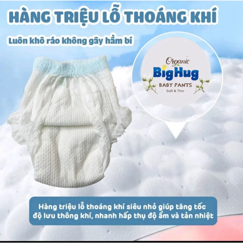 { BIGHUG } Bỉm Quần Bo Mông Chun Đệm Mây Cao Cấp
