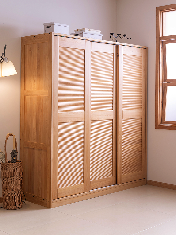 YIJU NIAO | Home Use Small Household Sliding Door Wardrobe Solid Phoebe Wood Top Cabinet Giá 35,620,000 Đồng*Miễn phí vận chuyển
